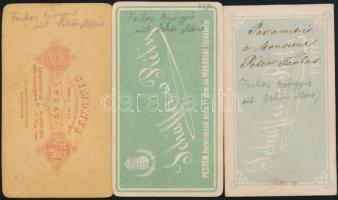 cca 1860 Farkas Györgyné Schön Mária (?-?), 3 db keményhátú fotó Simonyi illetve Schäffer és Réty pe...