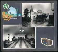 1960 Balaton, 38 db fotó kartonra ragasztva, köztük Balatongyörök, Keszthely, Sümeg, 6x9 és  18x11,5...