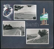 1960 Balaton, 38 db fotó kartonra ragasztva, köztük Balatongyörök, Keszthely, Sümeg, 6x9 és  18x11,5...