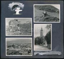 1960 Balaton, 38 db fotó kartonra ragasztva, köztük Balatongyörök, Keszthely, Sümeg, 6x9 és  18x11,5...