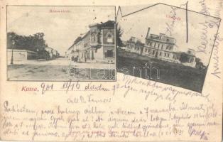 Kassa, Kosice; Rózsa utca, Gőzfürdő. László Béla kiadása / street view, steam bath, spa. Art Nouveau (EK)