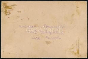 1910 A Ganz gyár mérnökeinek csoportképe, keményhátú fotó, hátoldalán feliratozva, 11x17 cm