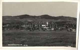 1942 Felsősófalva, Ocna de Sus; látkép, templom / general view, church. Kiss photo