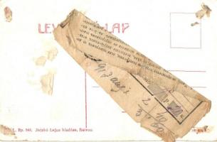 Hatvan, Kossuth park, templom, szobor. W.L. Bp. 946. Jatzkó Lajos kiadása (ragasztónyom / gluemark)