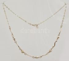 Ezüst(Ag) hullámos-golyós nyaklánc, jelzett, h: 45 cm, nettó: 8 g