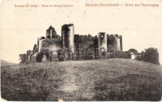 Solymosvár, Solymos, Soimos (Máriaradna); Vár romjai. W. L. Bp. 3015. kiadja Csauscher József / castle ruins (EM)