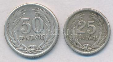 El Salvador 1953. 25c Ag + 50c Ag T:2,2-
El Salvador 1953. 25 Centavos Ag + 50 Centavos Ag C:XF,VF