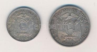 Ecuador 1915. 1/2d Ag + 1916. 1d Ag T:2
Ecuador 1915. 1/2 Decimo Ag + 1916. 1 Decimo Ag C:XF