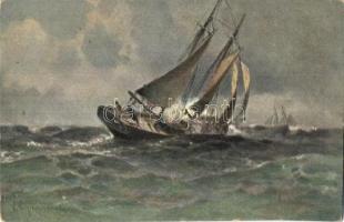 6 db régi megíratlan művészlap / 6 pre-1945 unused art postcards