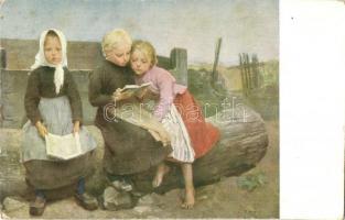 5 db régi megíratlan gyermek motívumlap / 5 pre-1945 unused children motive cards