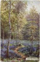 8 db régi megíratlan művészlap, tájképek / 8 pre-1945 unused art postcards, landscapes