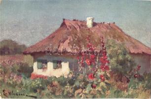 5 db régi megíratlan művészlap, német tájkép sorozat / 5 pre-1945 unused art postcards, German lands...