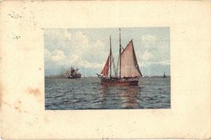 5 db régi hajó motívumlap: Ibis torpedónaszád, Hegedűs Sándor tengeri személyszállító gőzhajó (Magya...