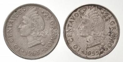 Dominikai Köztársaság 1959. 10c Ag + 1963. 10c Ag T:1-,2 Dominican Republic 1959. 10 Centavos Ag + 1963. 10 Centavos Ag C:AU,XF