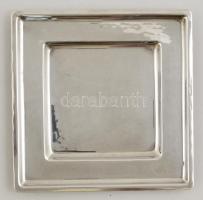 Ezüst(Ag) négyszögletes kalapált tálka, jelzett (Luciano Franz), 14×14 cm, nettó: 143,1 g