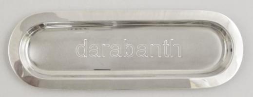 Ezüst(Ag) hosszúkás ovális tálca, jelzett (Luciano Franz), 29,5×10 cm, nettó: 176,5 g