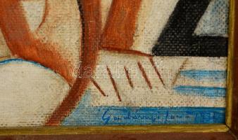 Gadányi jelzéssel: Ülő akt, olaj, farost, keretben, 40×34 cm