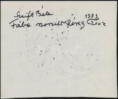 Szeift Béla (1944-2012): Fába szorult féreg, vegyes technika, papír jelzett, 22,5×28 cm