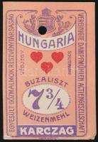 cca 1900 Liszteszsák zárjegy. Karcag, / Flour bag tax stamp