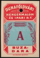 cca 1900 Liszteszsák zárjegy. Dunaföldvár. / Flour bag tax stamp