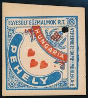 cca 1900 Liszteszsák zárjegy. Hungária. / Flour bag tax stamp