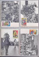 81 db főleg RÉGI képeslap albumban; magyar vasutak és népviselet, litho művészlapok / 81 mostly pre-...