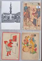 81 db főleg RÉGI képeslap albumban; magyar vasutak és népviselet, litho művészlapok / 81 mostly pre-...