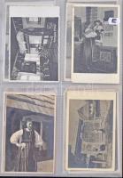 81 db főleg RÉGI képeslap albumban; magyar vasutak és népviselet, litho művészlapok / 81 mostly pre-...