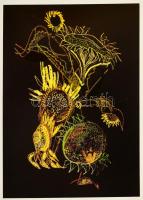 1976 Szántó Piroska album, 12 db színes ofszet, teljes, sérült papír mappában, 40×28 cm