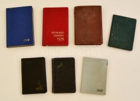 1944-1979 7 db különböző régi notesz, használtak és használatlanok (Magyar Optikai Művek, Pártmunkás zsebkönyv, stb.)