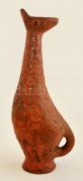 Jelzett (HE) iparművész füles váza, mázas kerámia, hibátlan, m: 29 cm