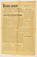 1956 A Szabad Nógrád, a Megyei Pártbizottság és Megyei Tanács Lapjának október 29-diki száma a forradalom híreivel
