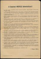 cca 1956 A Soproni MEFESZ követelései!, röplap