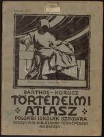 cca 1930 Bp., Barthos-Kurucz: Történelmi atlasz polgári iskolák számára, kiadja: M. Kir. Honvéd Térk...
