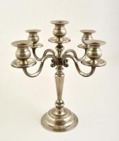 Öt ágú alpakka gyertyatartó, m:34,5 cm