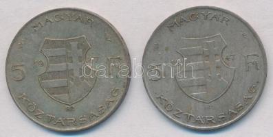 1947. 5Ft Ag "Kossuth" (2x) T:2-,3