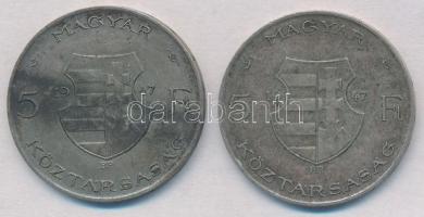 1947. 5Ft Ag "Kossuth" (2x) T:2-,3