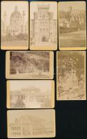 cca 1860-1870 Bécs nevezetességei, keményhátú fotók, 7 db, 10,5×6,5 cm / Vienna, 7 vintage photos