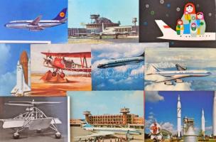 Kb. 130 db MODERN repülős motívumlap, légitársaságok / Cca. 130 modern aircraft and airline motive postcards