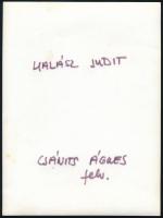 cca 1980 Csánits Ágnes: Halász Judit énekesnő, feliratozott fotó, 17,5×13 cm