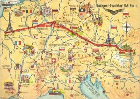 21 db MODERN magyar térképek a MALÉV-től / 21 modern Hungarian maps of Malév Hungarian Airlines