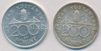 1992. 200Ft Ag "MNB" T:2 patina