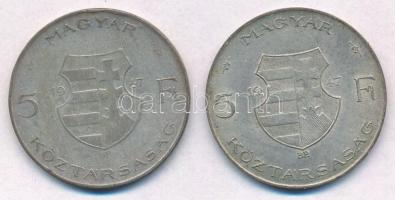 1947. 5Ft Ag "Kossuth" (2x) T:2-,3 patina