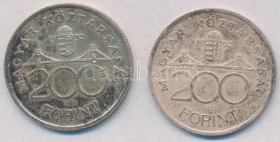 1992. 200Ft Ag "MNB" (2x) T:2 erős patina