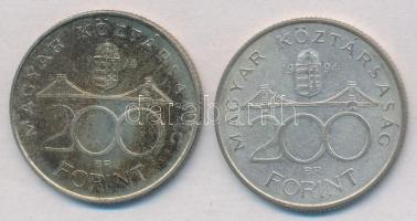 1994. 200Ft Ag "Deák" (2x) T:2 egyiken erős patina
