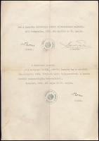 1930 Bp., Sándy Gyula (1868-1953) építészmérnök aláírása Mérnöki Kamara határozatán