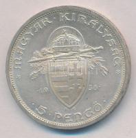 1938. 5P Ag "Szent István" T:1- 
Adamo P8.1