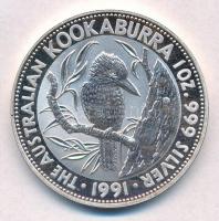 Ausztrália 1991. 5$ Ag Kacagójancsi T:1 (eredetileg PP) Australia 1991. 5 Dollars Ag Kookaburra C:UNC (originally PP) Krause KM#138