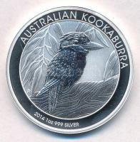 Ausztrália 2014. 1$ Ag Kacagójancsi T:PP ujjlenyomat Australia 2014. 1 Dollar Ag Kookaburra C:PP fingerprint