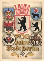 1237-1937 700 Jahre Stadt Berlin / Berlins 700th anniversary, NSDAP German Nazi Party propaganda, coat of arms, swastika. s: Pechtold + 1937 Berlin Fahrbares Postamt 700 Jahre Berlin (EK)